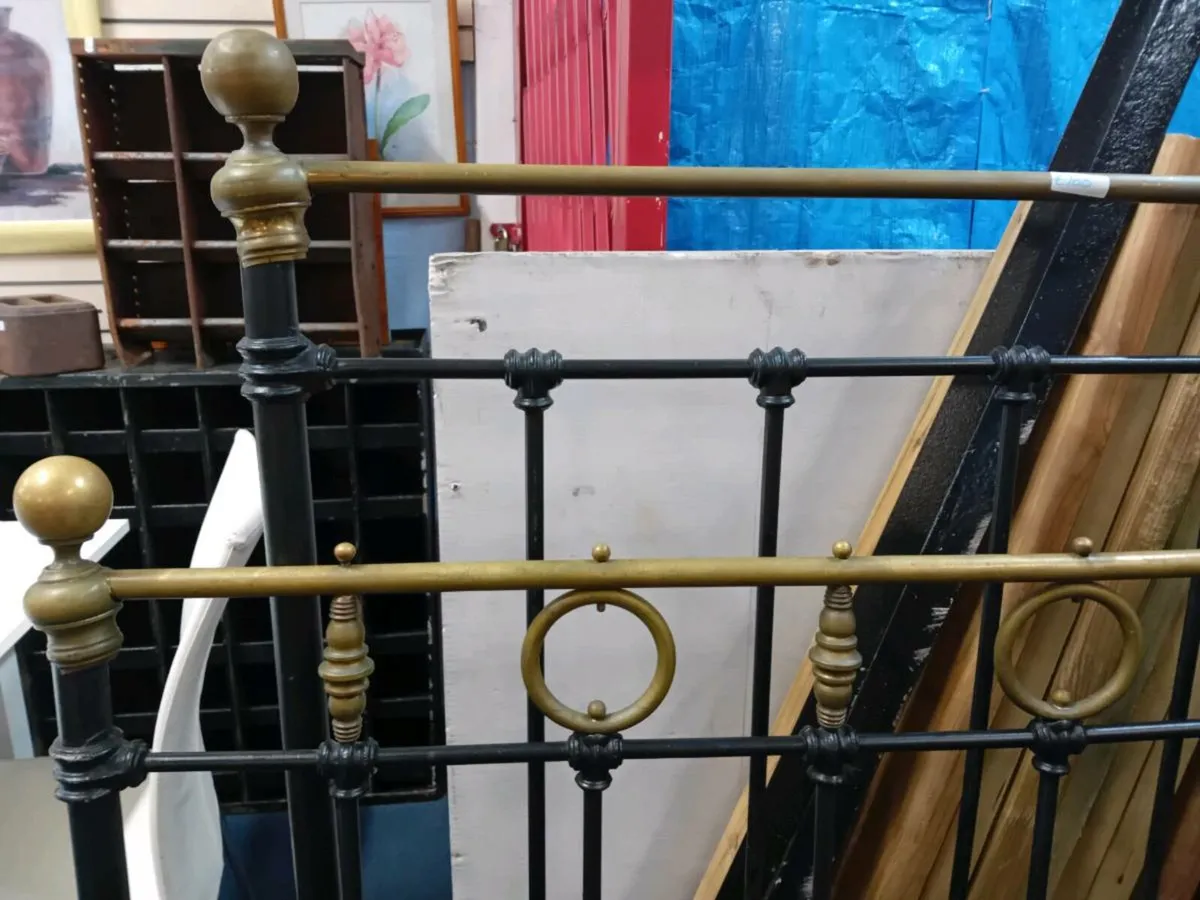 Victorian Iron And Brass Framed Bed - Image 2