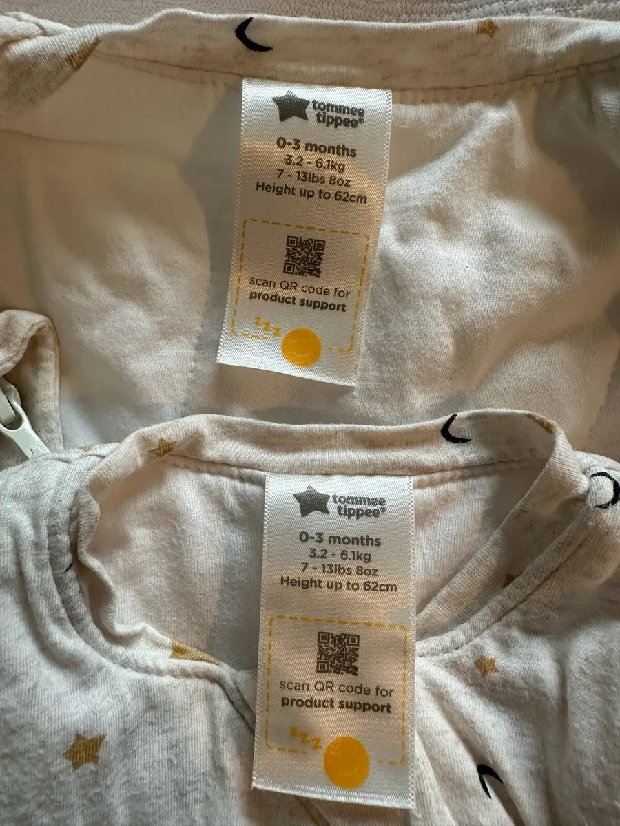 Two Tommee Tippee 2.5 Tog Baby Sleeping Bags 0-3m - Image 3