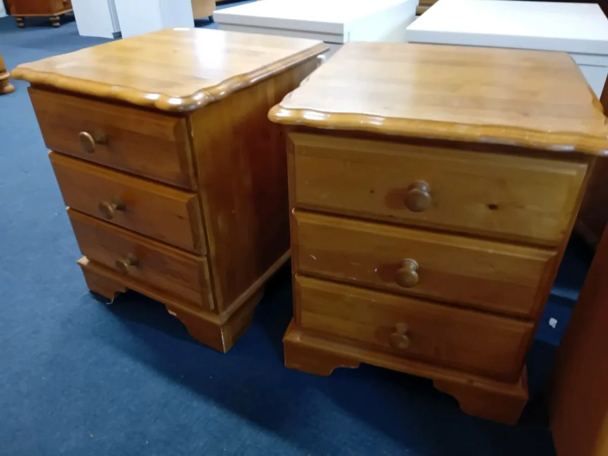 Pair Of Solid Pine Bedside Lockers - Image 1