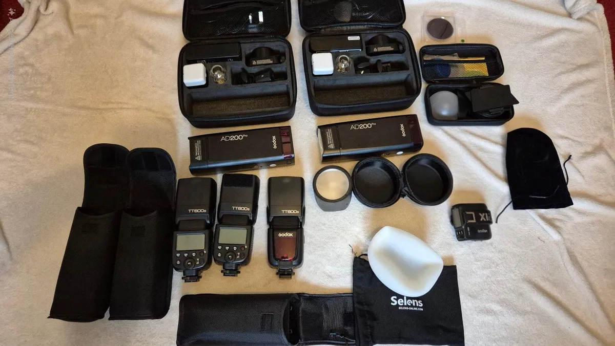 Godox AD200  Pro Flash x2 with Accessories - Image 1