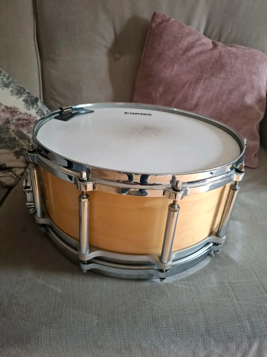 14x6.5 pearl free floating snare drum maple - Image 3