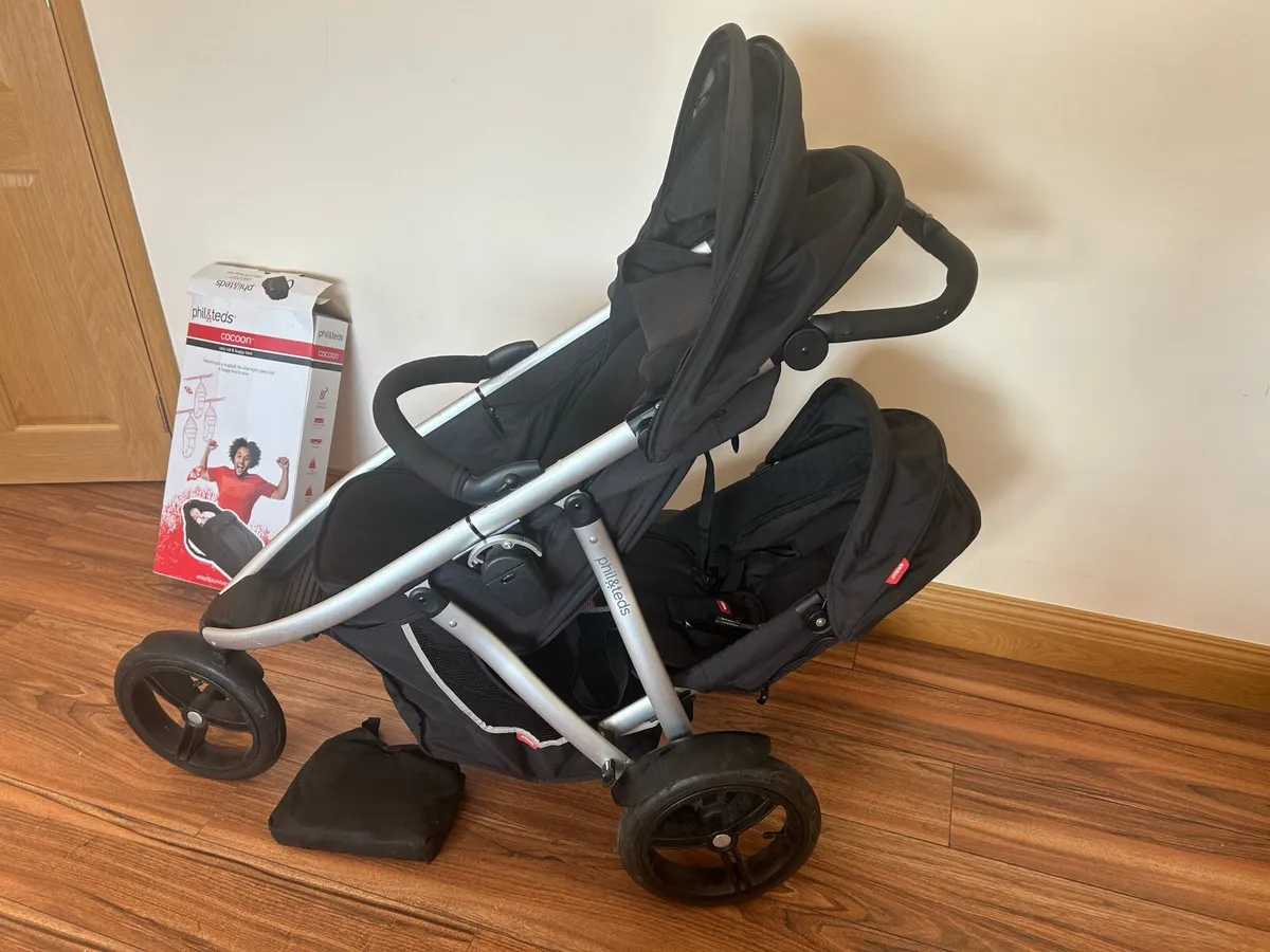 Phil & Teds Double Buggy and Silver Cross Stroller - Image 3