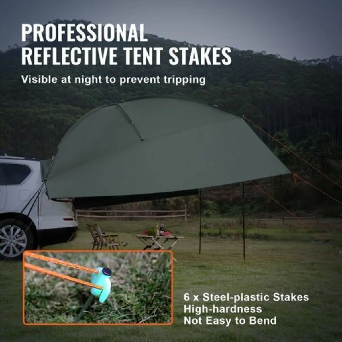 Vehicle Awning, Large 10' x 7' Shade Coverage Car - Image 4