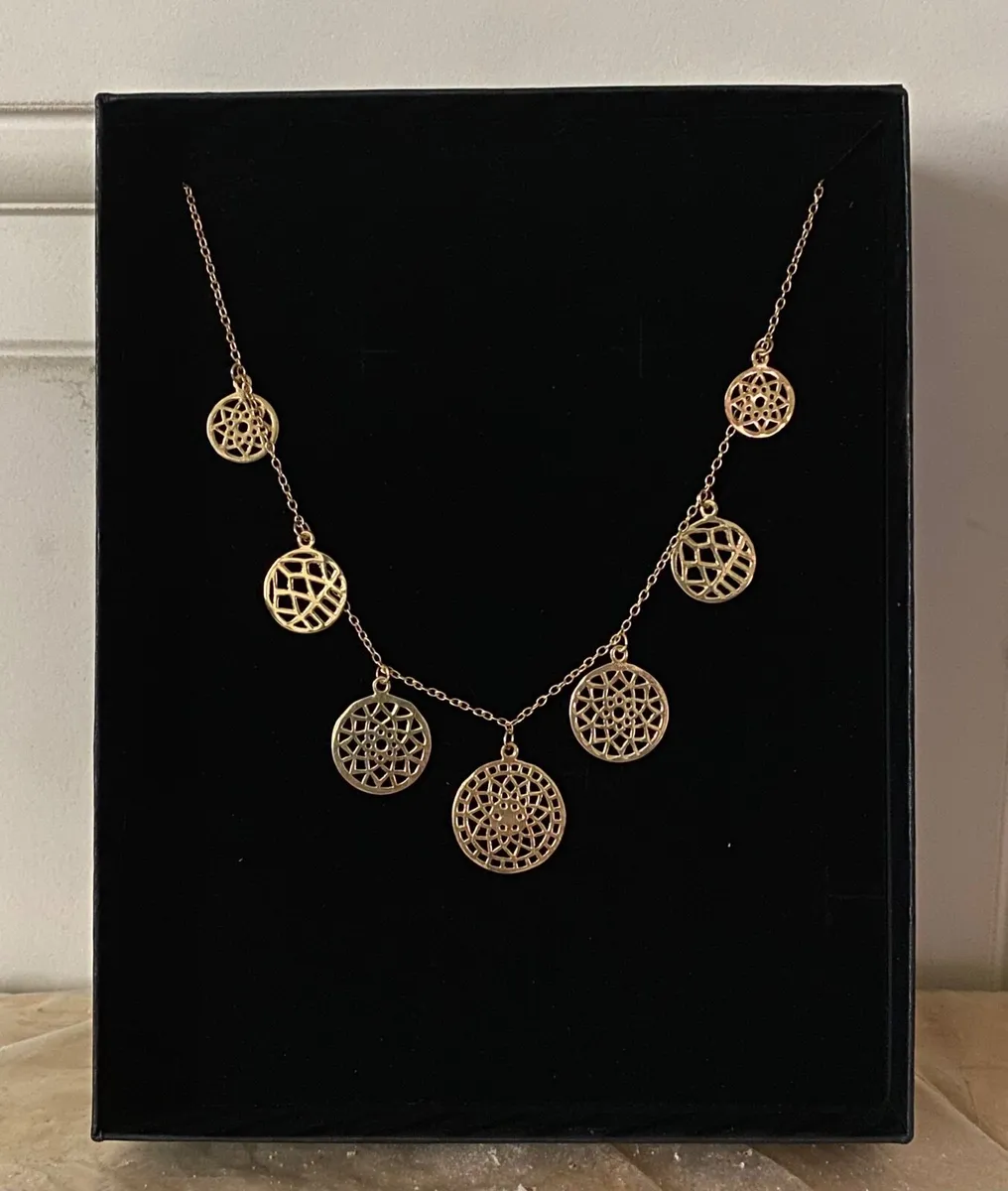 NEW Yellow Gold Overlay Sterling Silver Necklace
