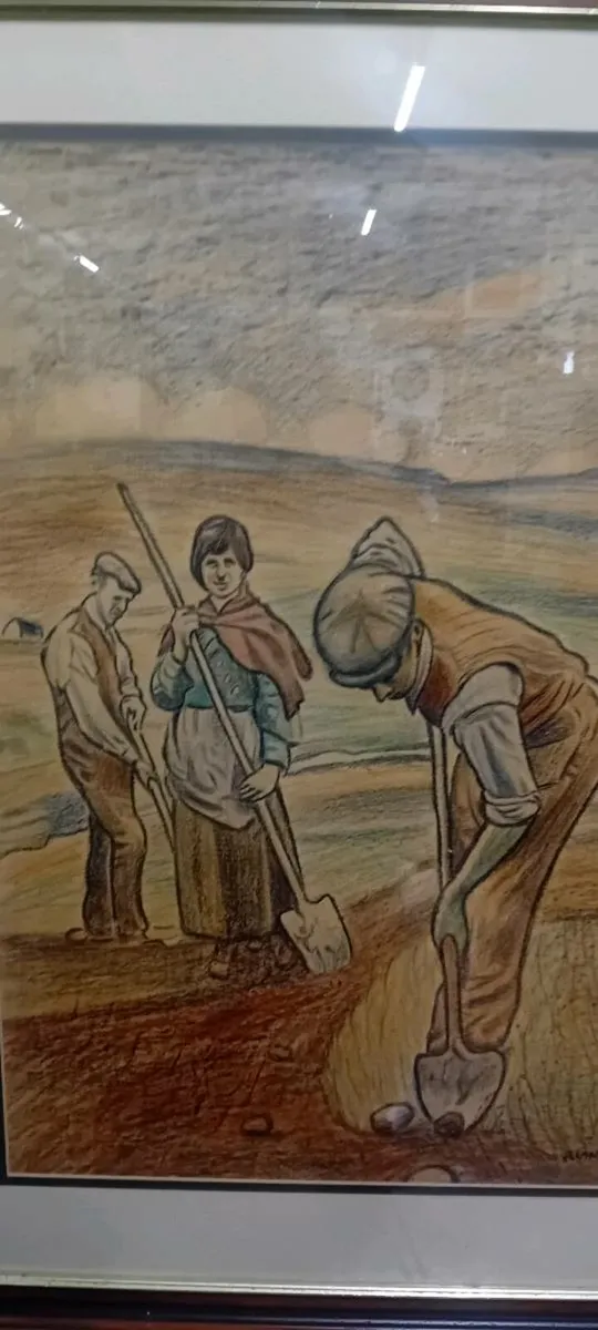 Original Alan Quigley Crayon Painting - Image 2