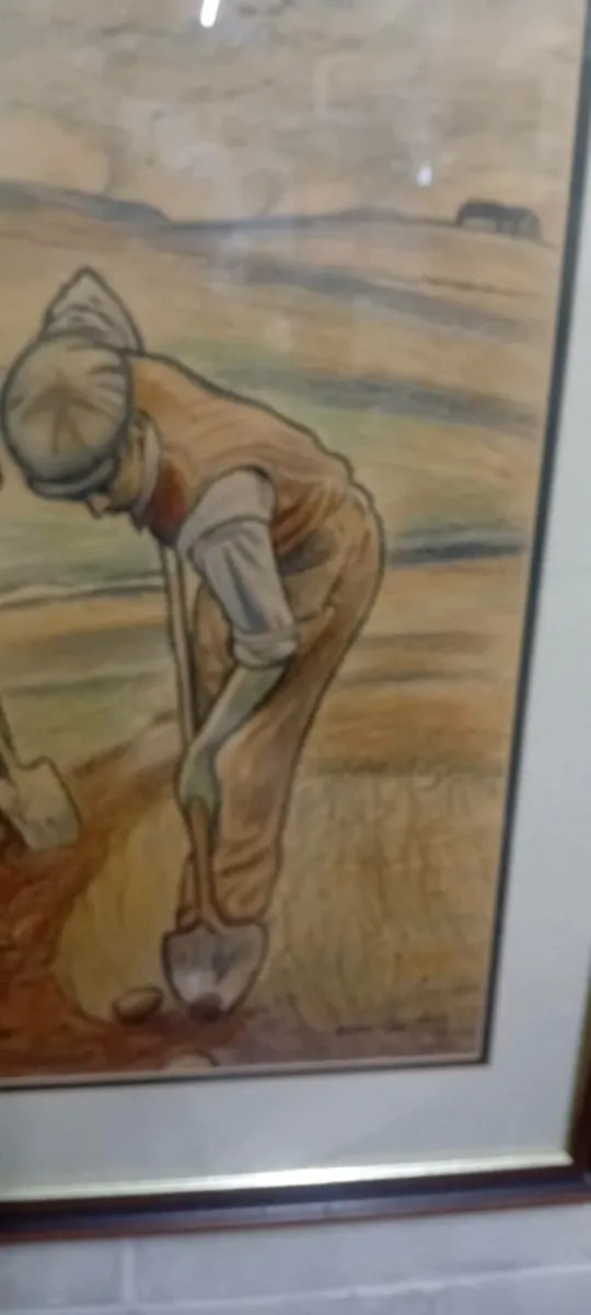 Original Alan Quigley Crayon Painting - Image 4