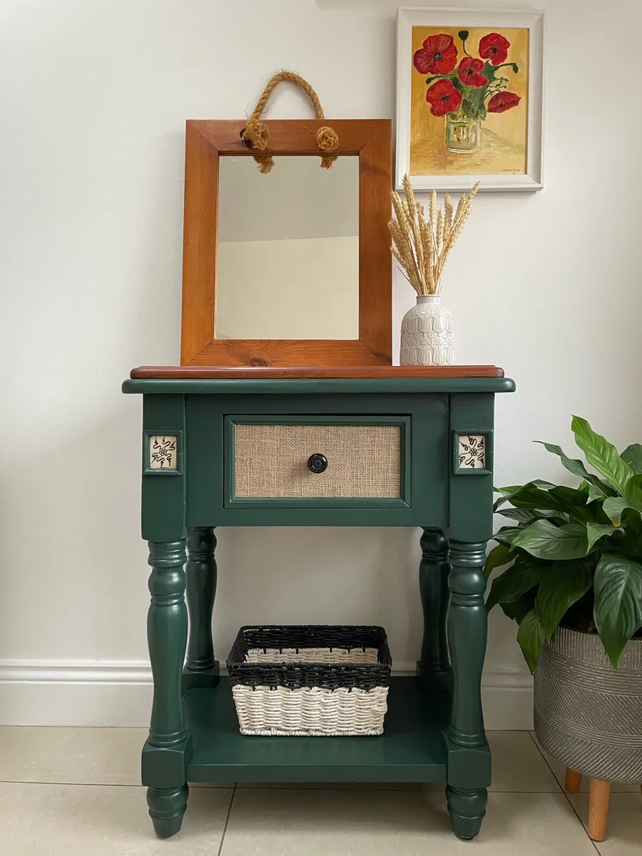 Rustic table and mirror set - Image 1
