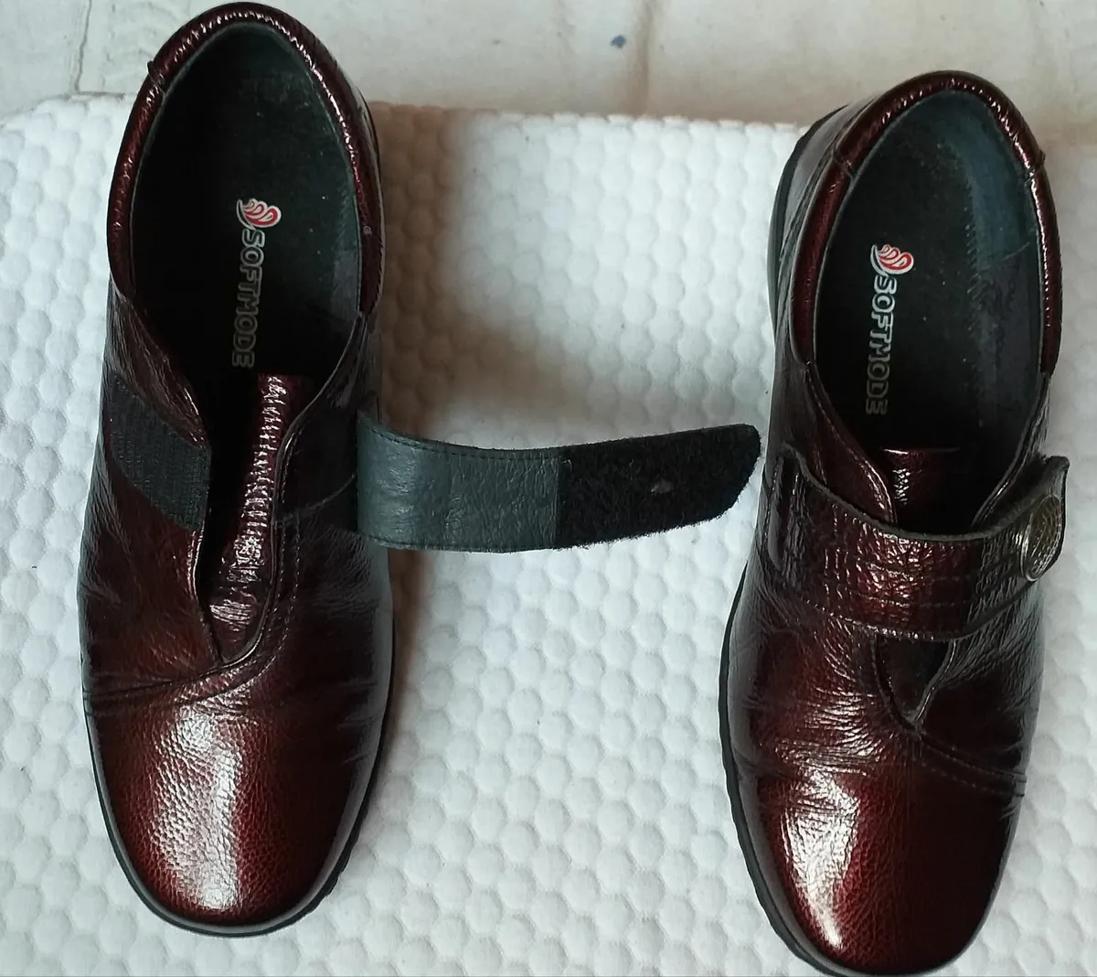 LADIES SOFTMODE BURGANDY SHOES-SIZE 5 UK/EU 38 - Image 2
