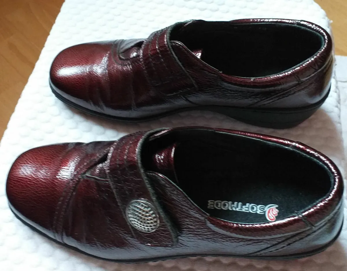 LADIES SOFTMODE BURGANDY SHOES-SIZE 5 UK/EU 38 - Image 3