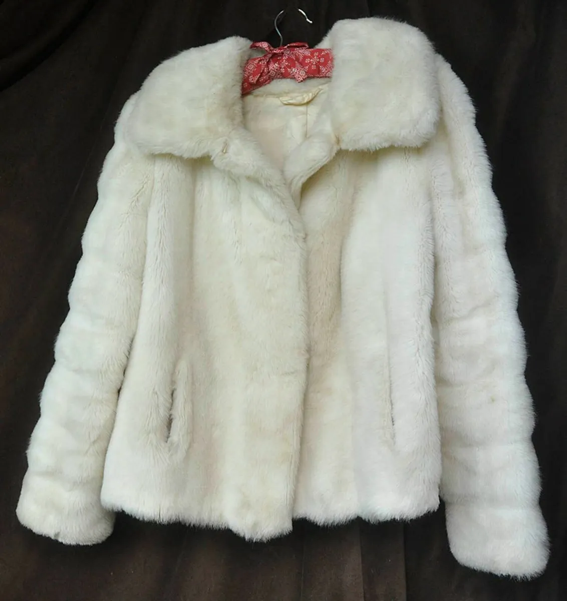 White Faux Fur Jacket Made in England by Astraka - Image 4