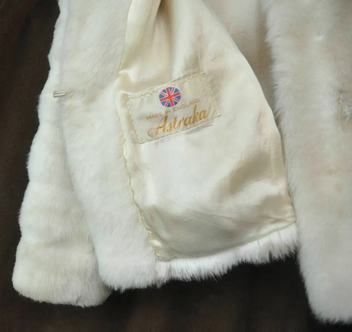 White Faux Fur Jacket Made in England by Astraka - Image 2