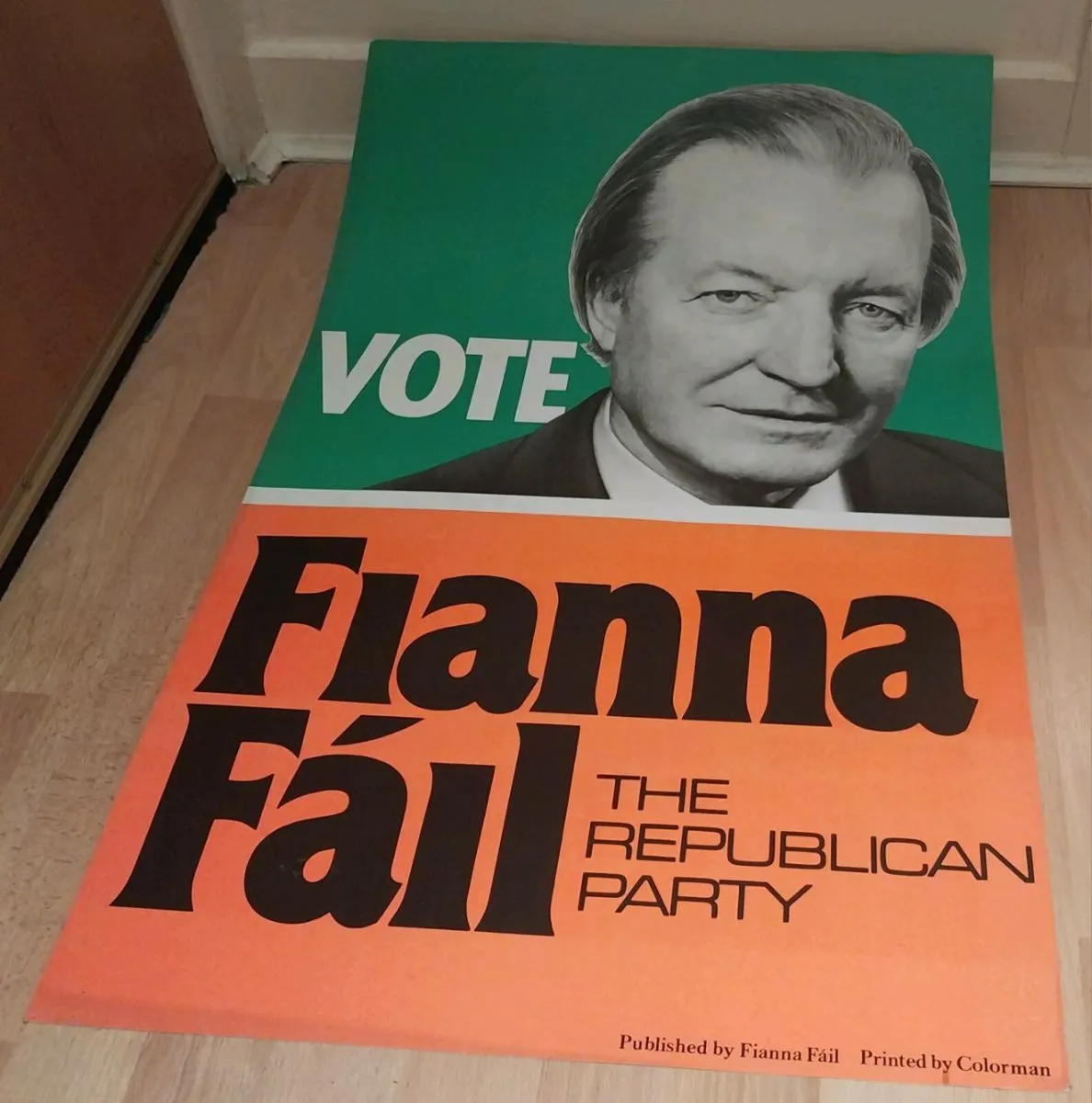 Original Charlie Haughey poster unused - Image 1