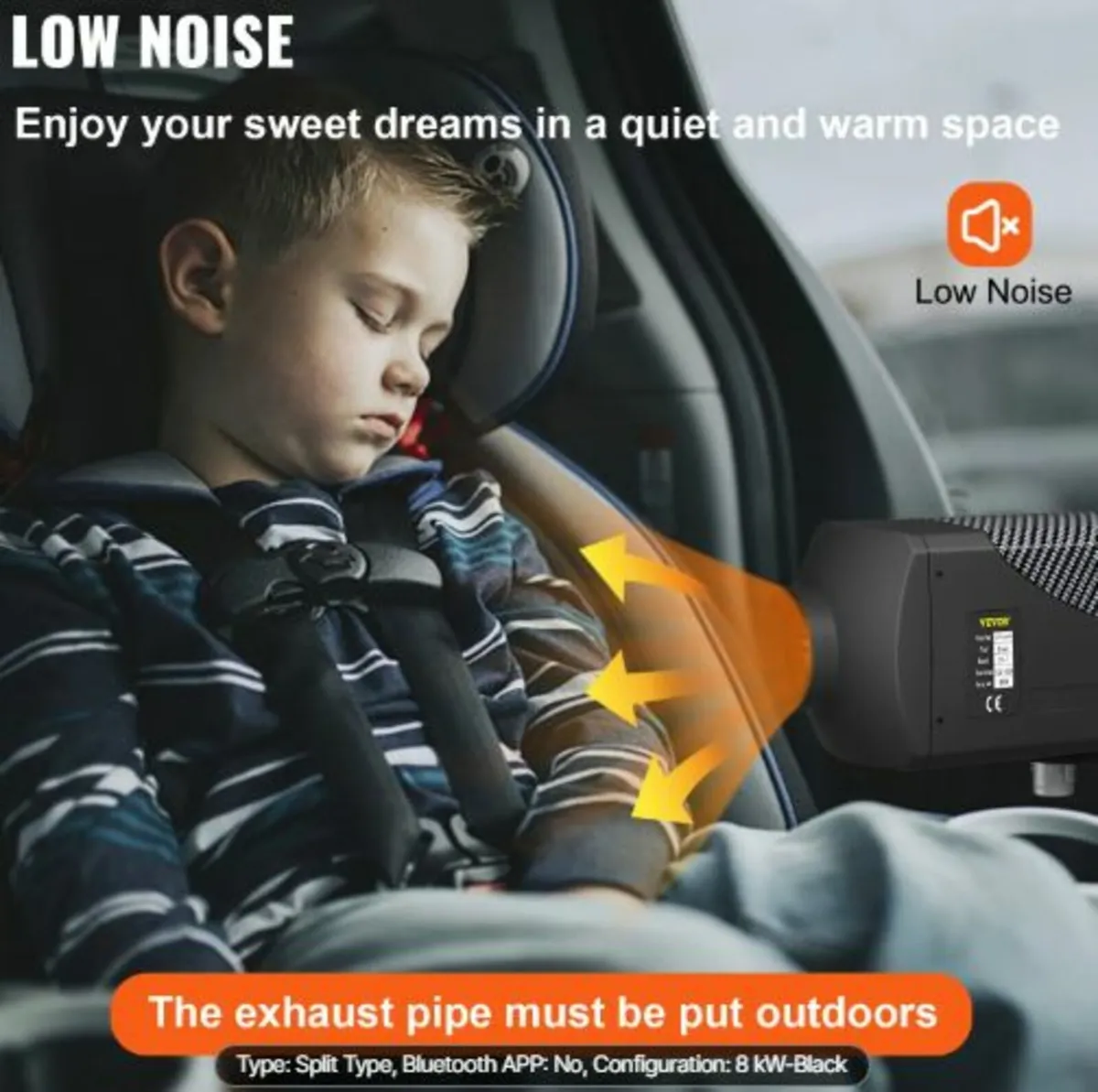 12V 8KW Diesel Air Heater with LCD Switch, Diesel - Image 4