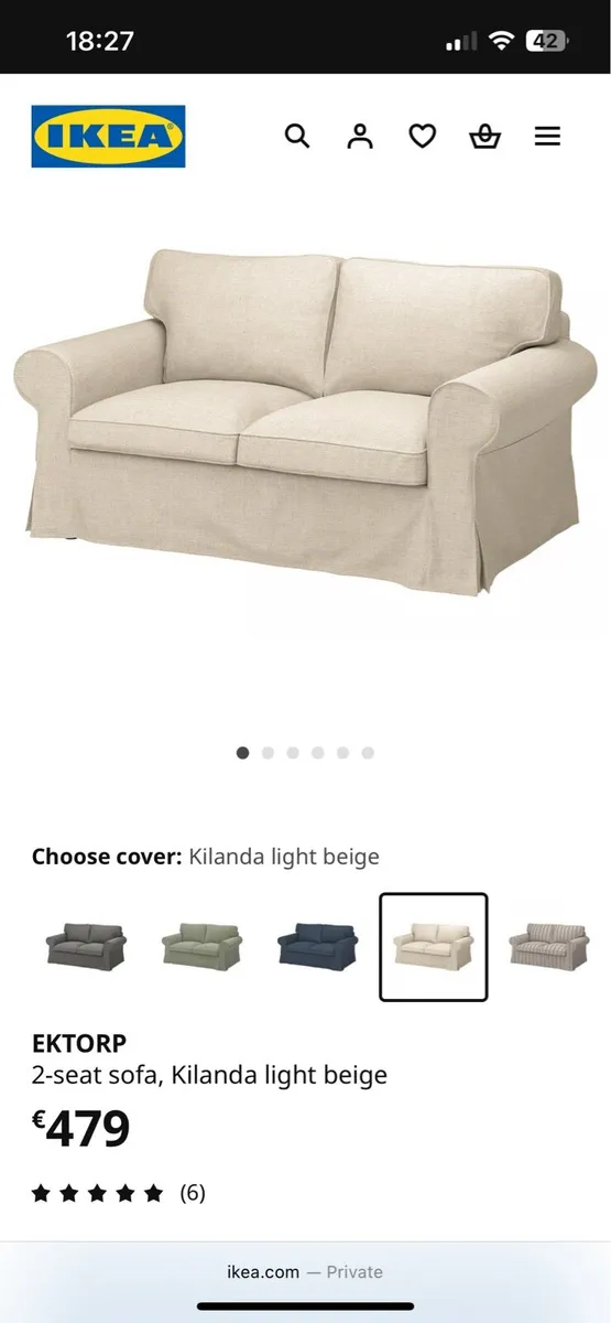 IKEA Ektorp sofas and covers - Image 1