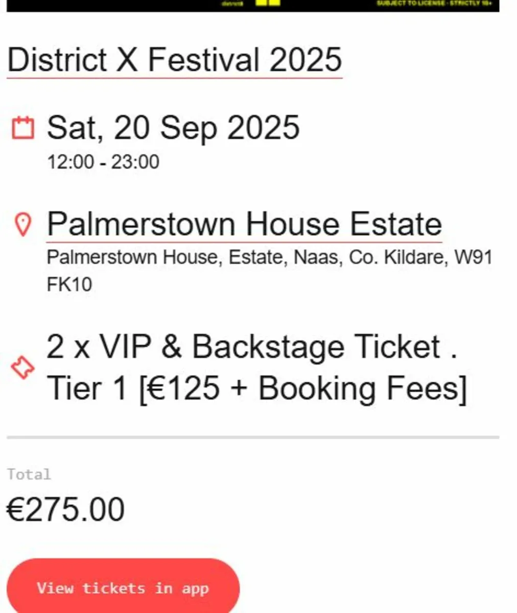 District X 2 VIP & Backstage tickets