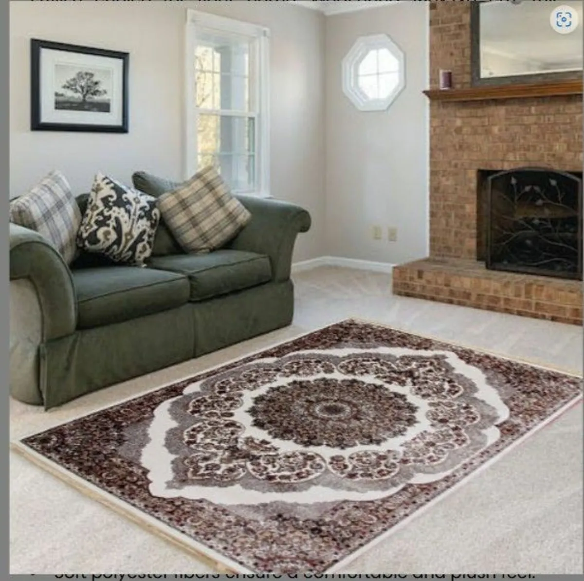 Classic Beige Brown Oriental Style Living Room Rug - Image 1