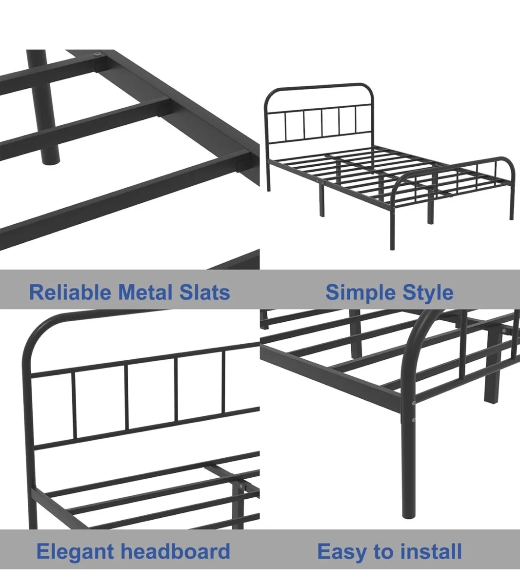King Metal Bed Frame with Large Storage Space - Image 3
