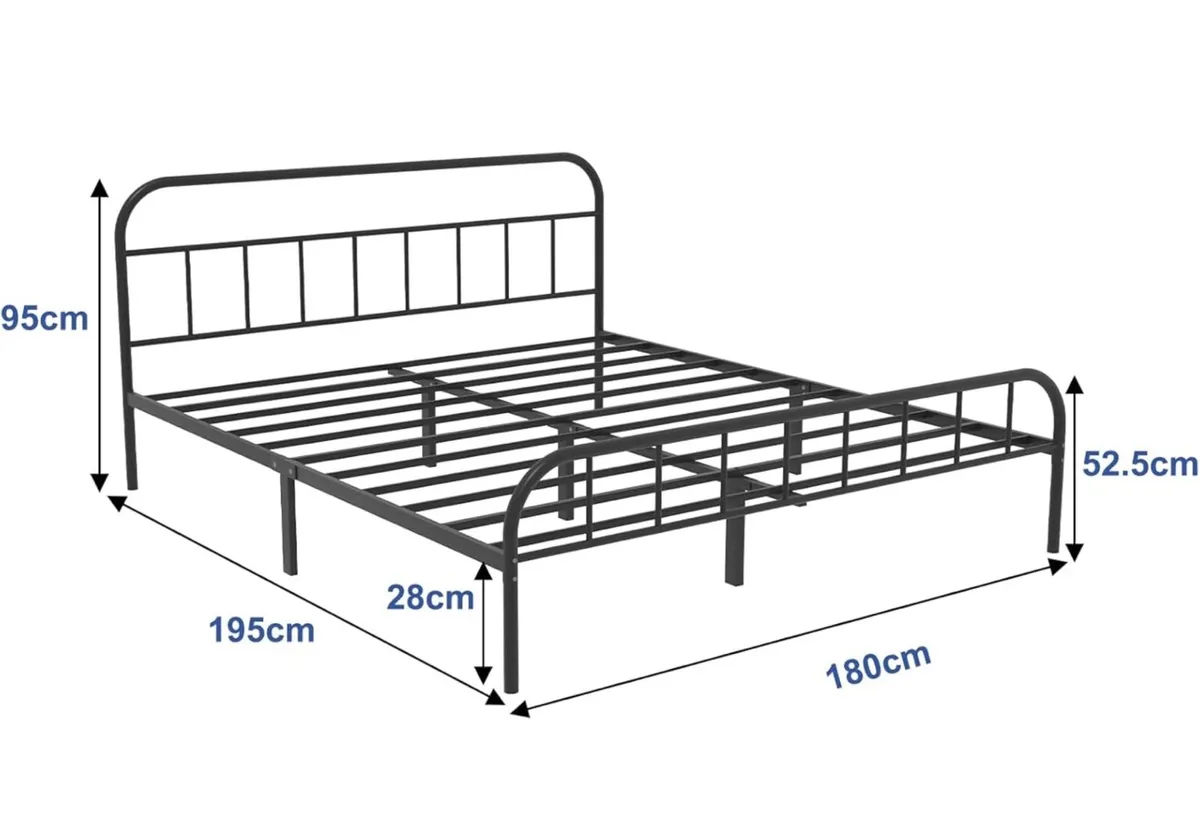 King Metal Bed Frame with Large Storage Space - Image 2