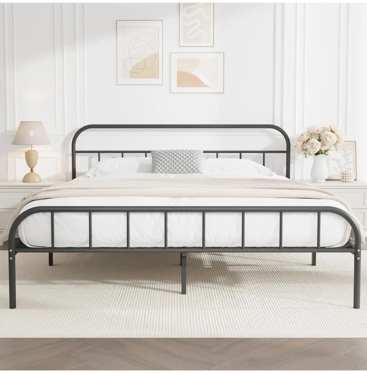 King Metal Bed Frame with Large Storage Space - Image 1