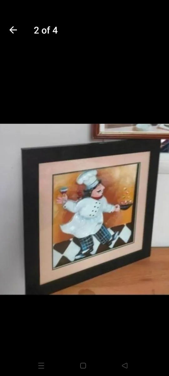 Chef picture 3D raised texture, black frame - Image 2