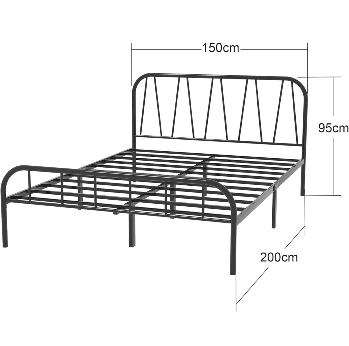 King Bed Frame, Solid Metal Bed Frame - Image 2