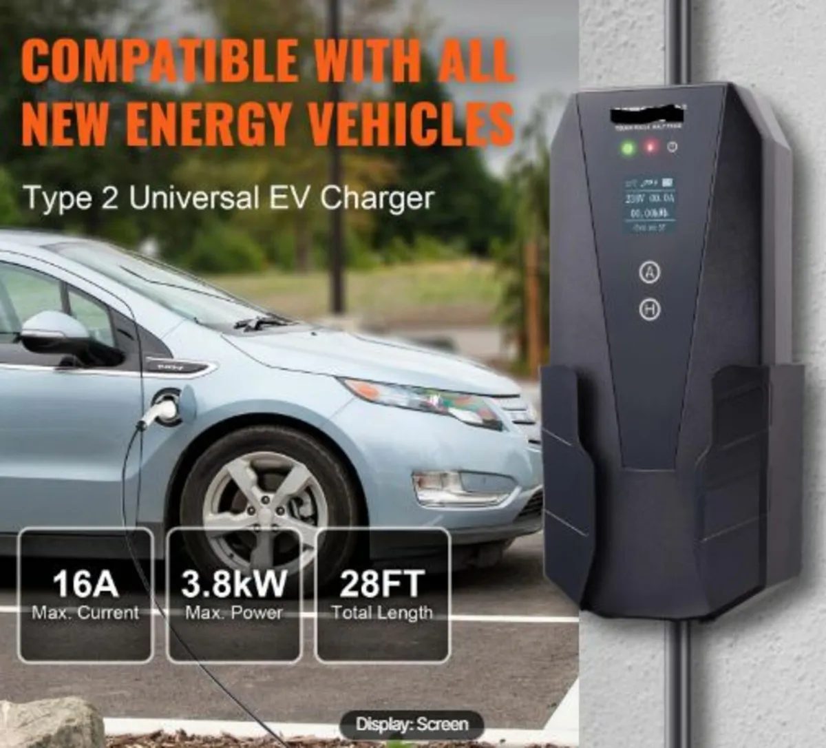 Portable EV Charger Type 2, 16A 3.7 kW, Electric - Image 2