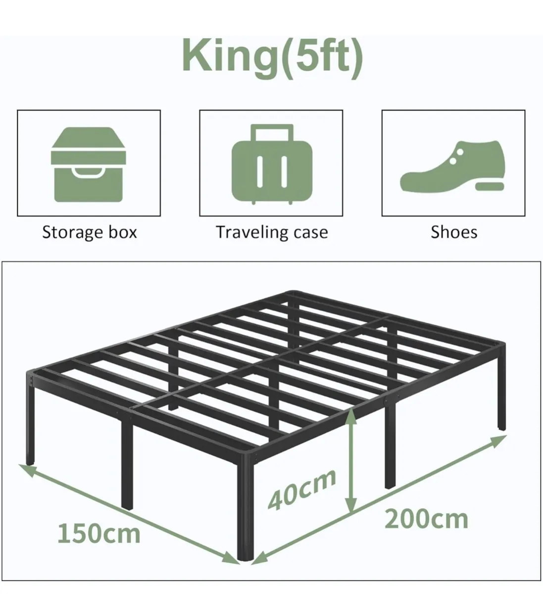 King size Bed frame - Bed 150x200 cm - Image 1