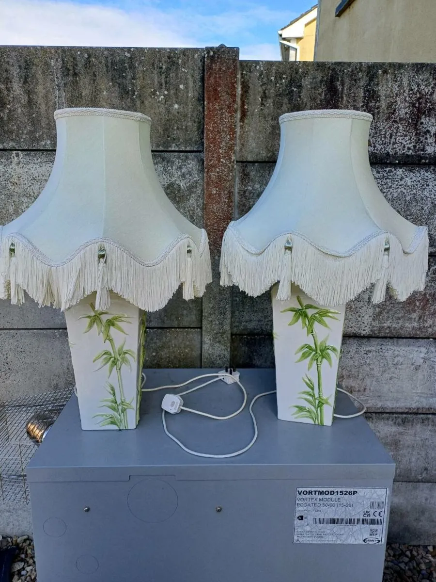 1950s Italian Majolica Ceramic Table Lamps - Image 1