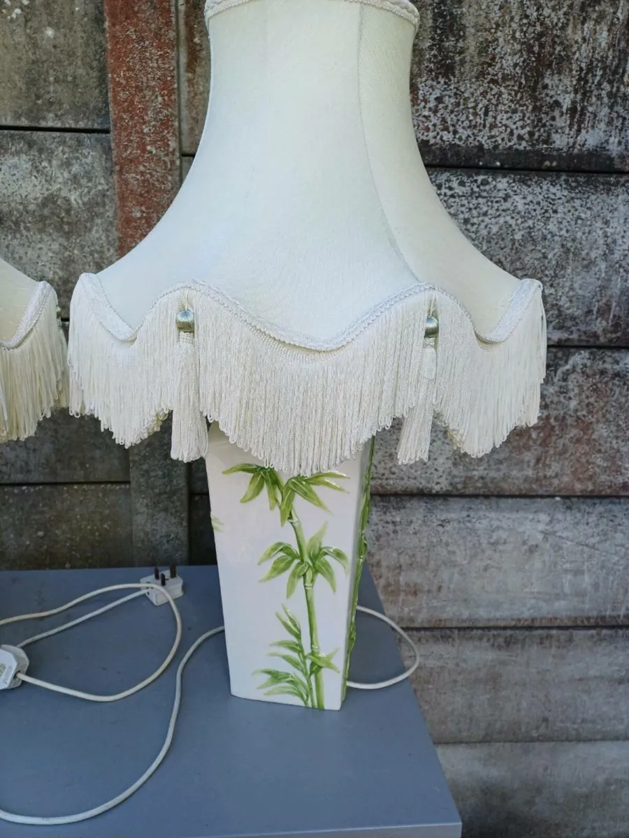 1950s Italian Majolica Ceramic Table Lamps - Image 4