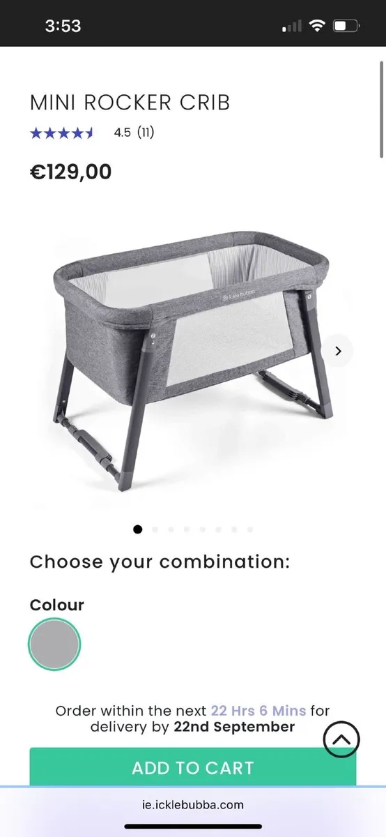 Ickle-bubba Mini Rocking Crib