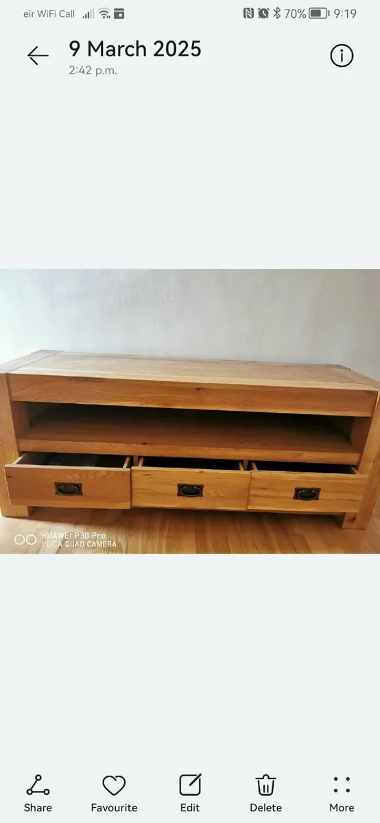 Solid Oak Tv Unit & Tall Boy - Image 3