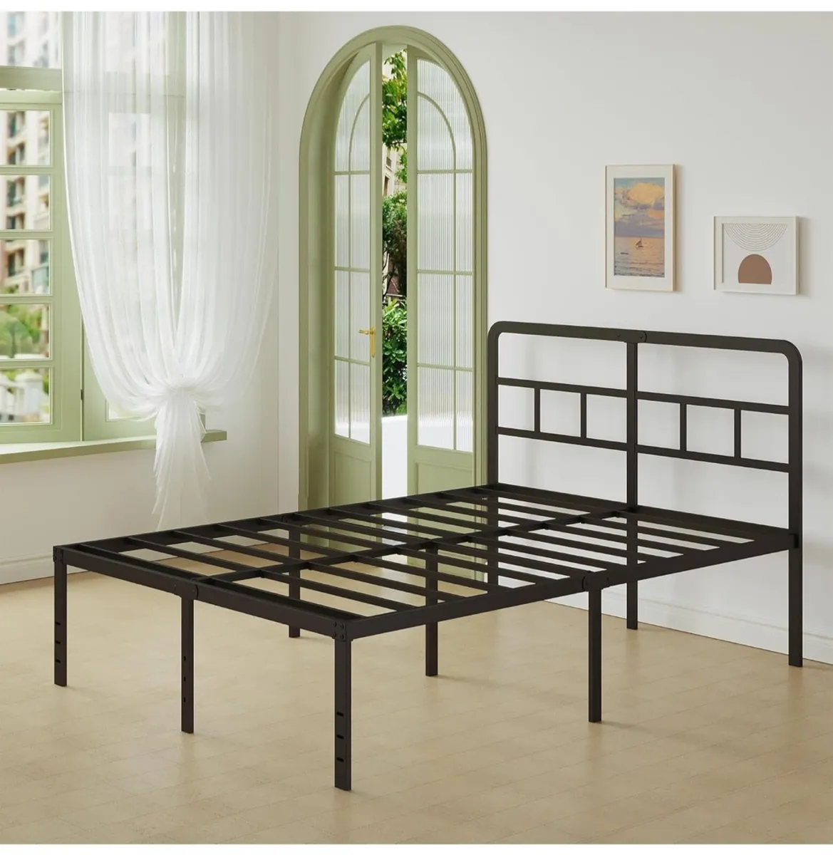 King Size Bed Frame 5ft with Curved Headboard, Hea - Image 2
