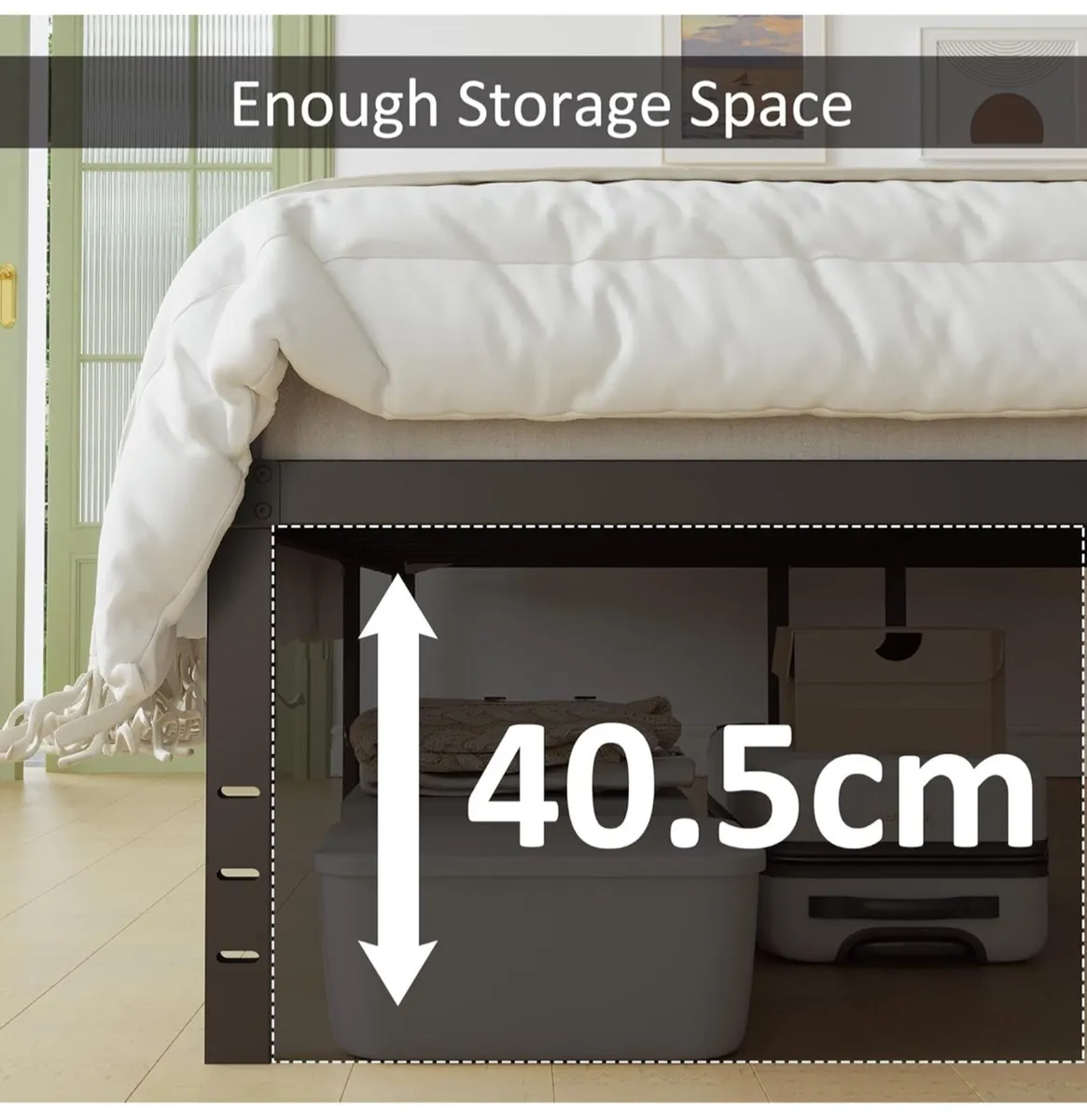 King Size Bed Frame 5ft with Curved Headboard, Hea - Image 3