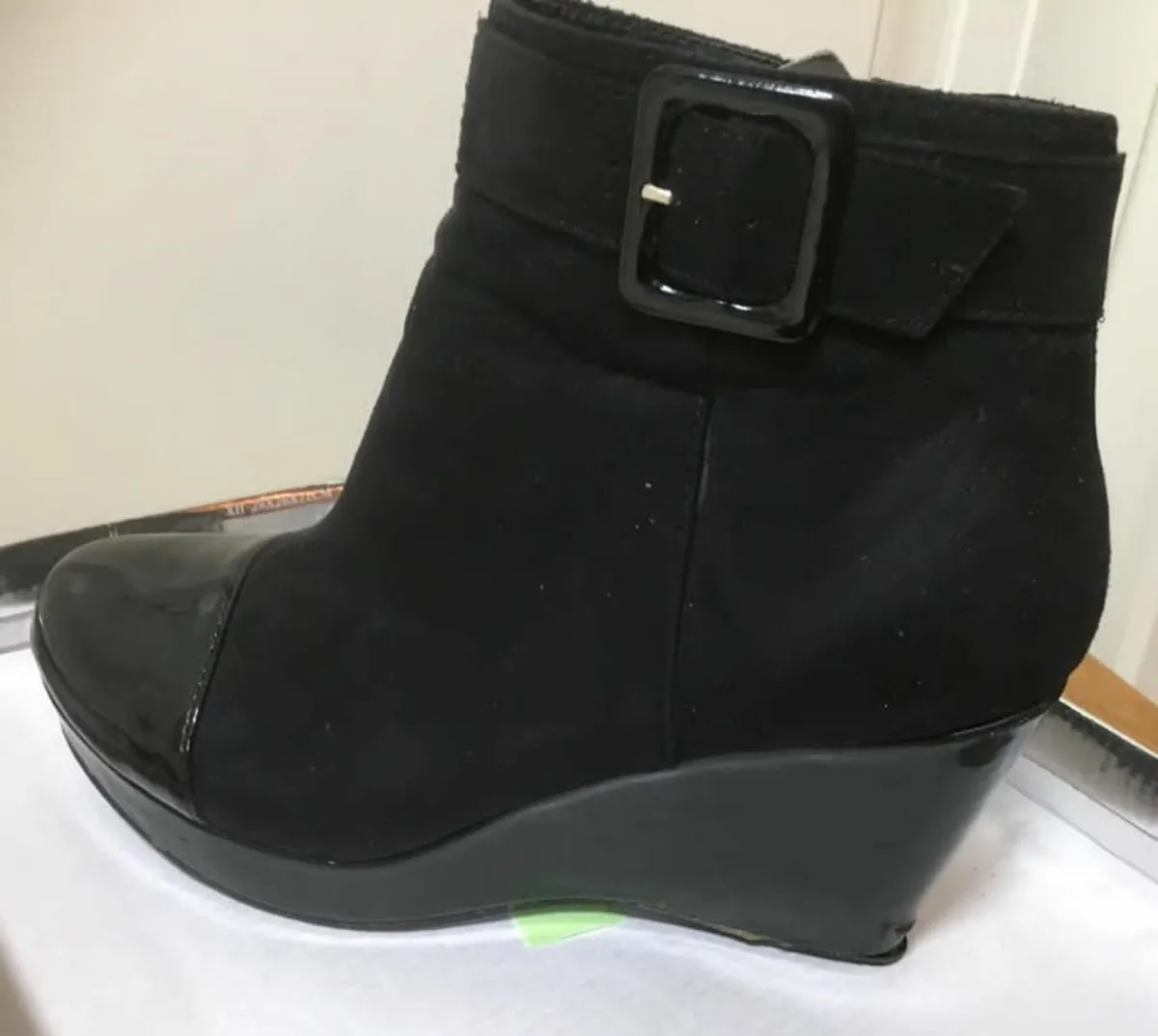 Black 'Kate Appleby' Wedge  Boots - Size 6 / 39 - Image 3