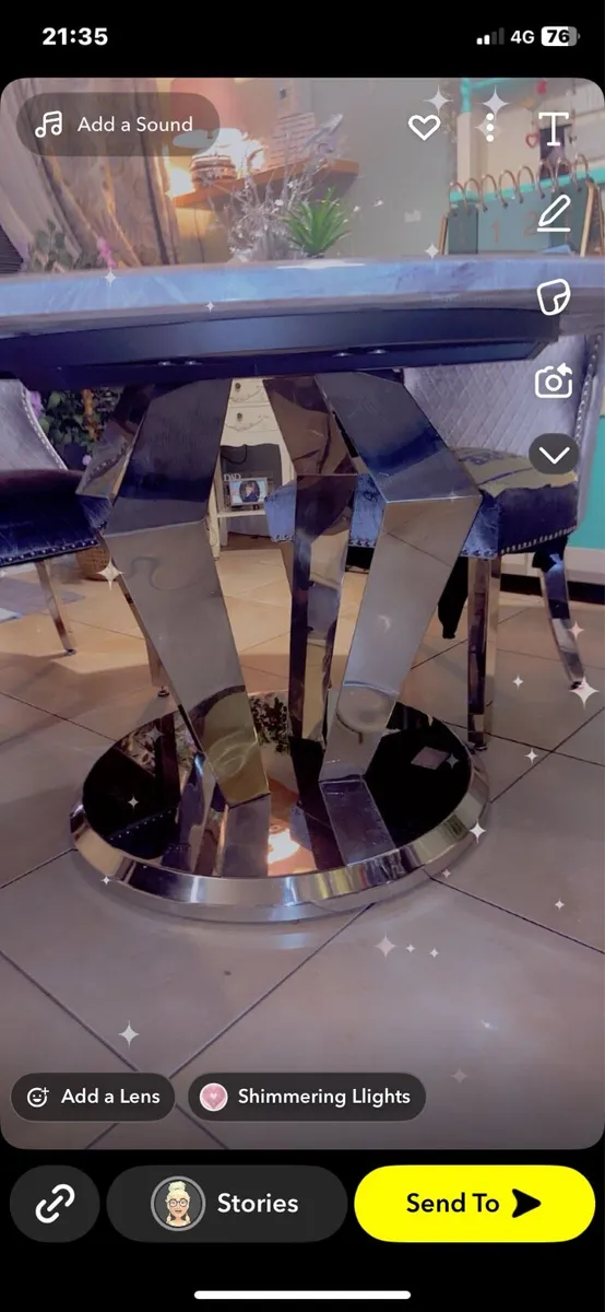 Marble table and 4 chairs - Image 2