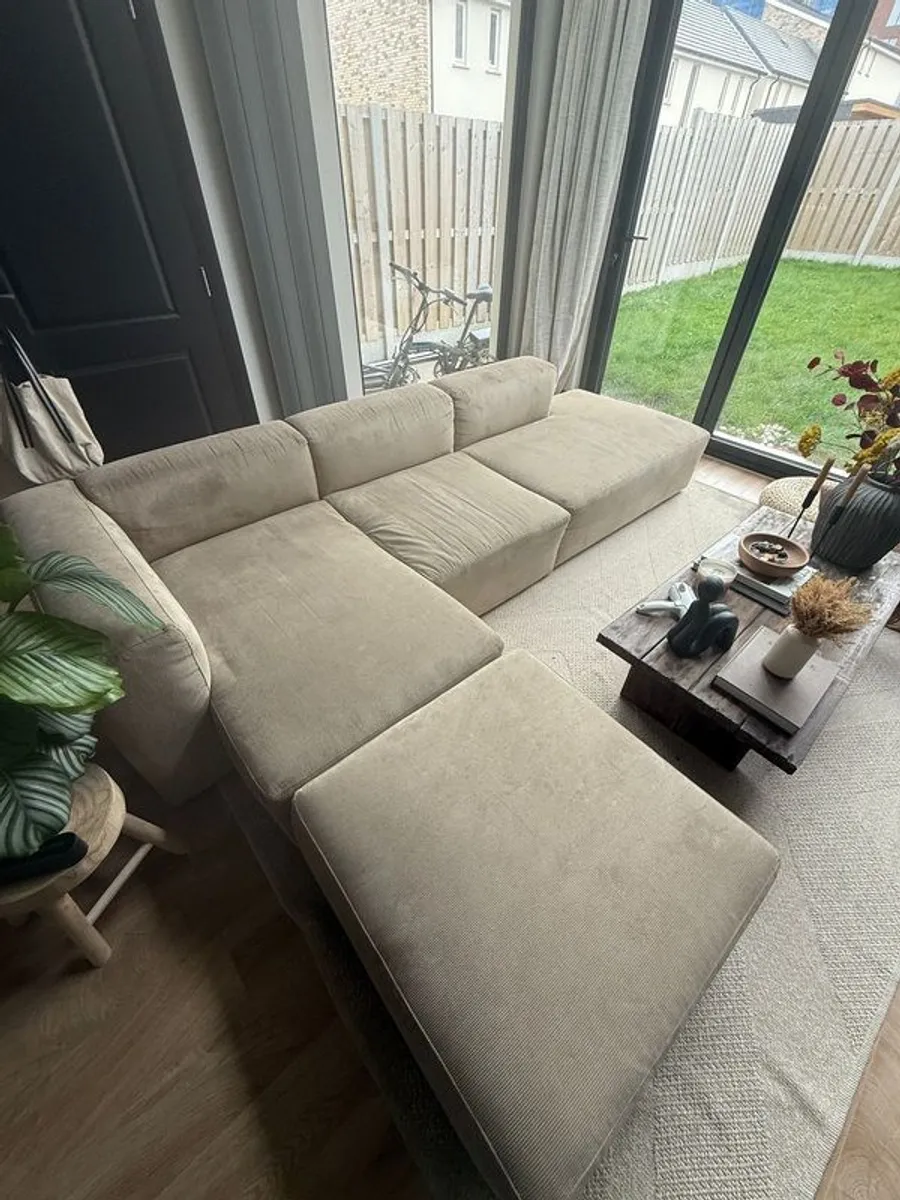 Sofa with Poof - Image 1