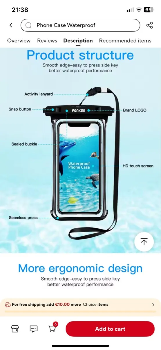 UNIVERSAL WATERPROOF PHONE CASE FREE DELIVERY - Image 2