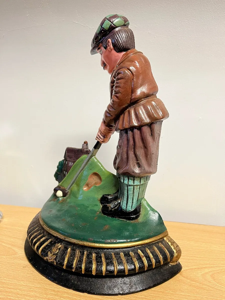 Vintage Golfer cast iron door stop - Image 2