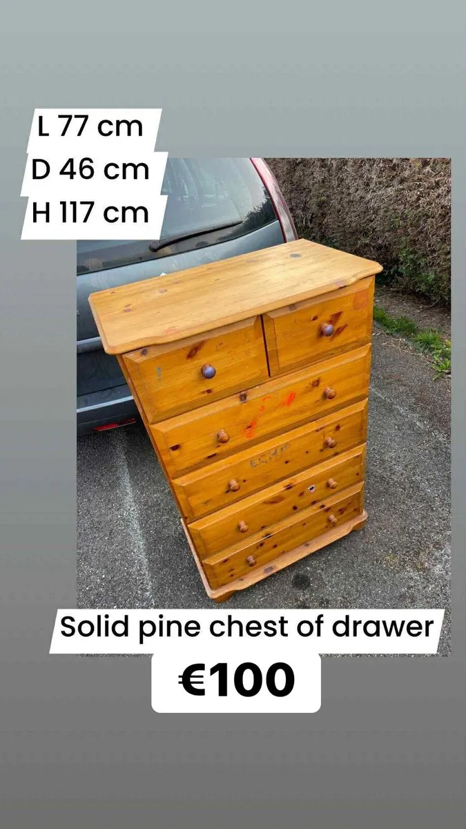 Pine chest of drawers - Image 1
