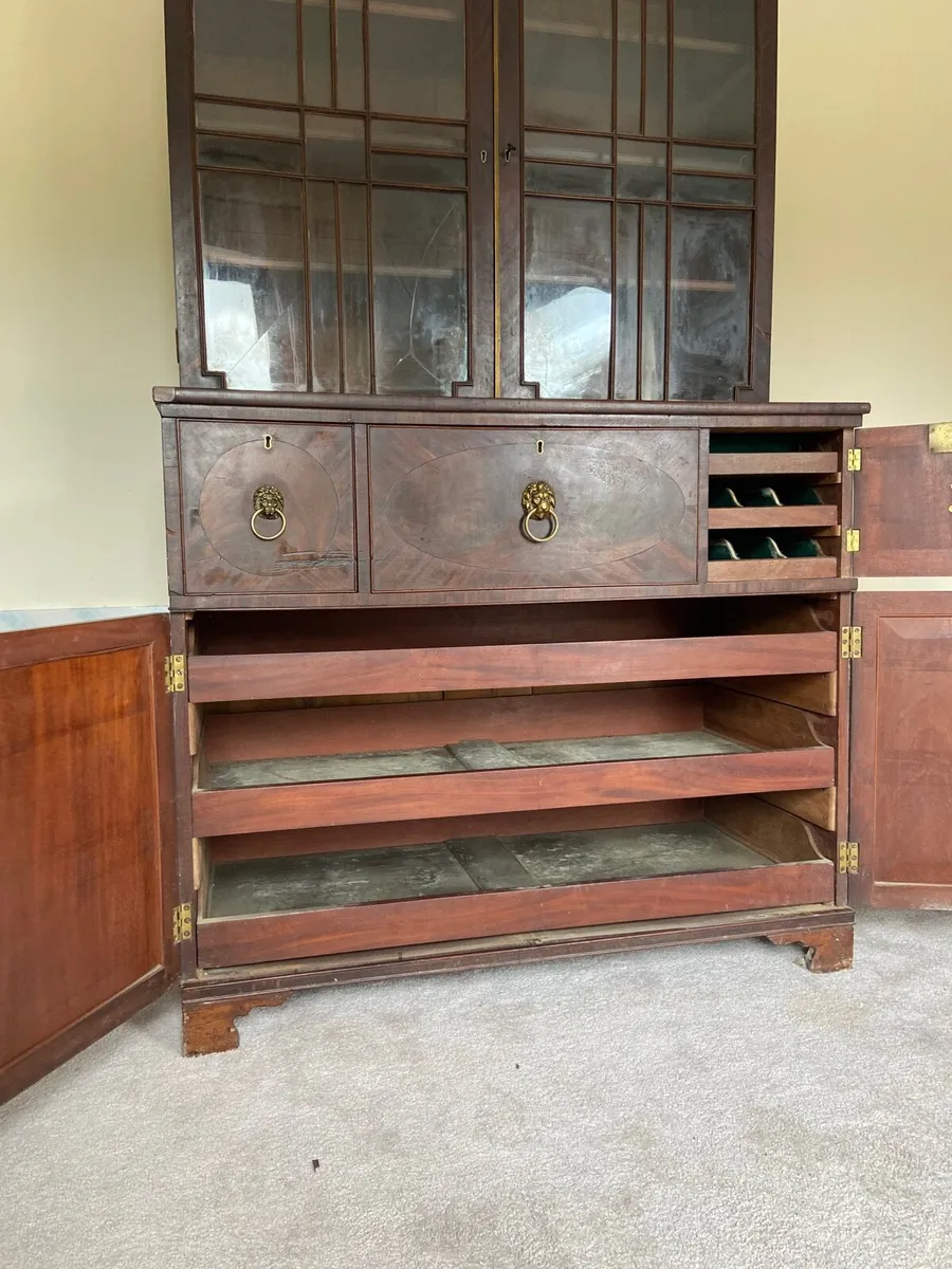 Georgian secretarie bookcase cabinet - Image 4