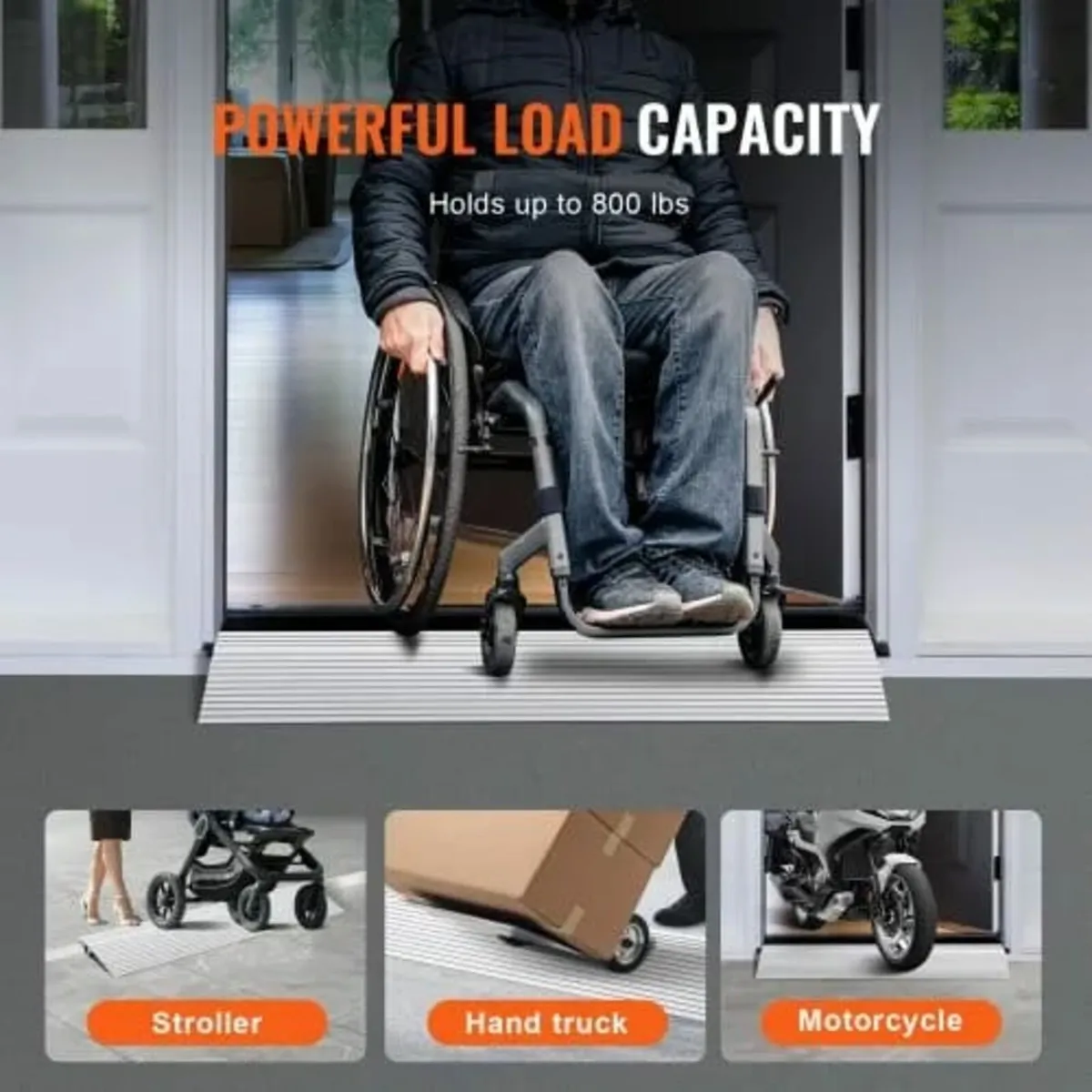 Door Threshold Ramp, 2.5 cm Rise, 363 kg Load Capa - Image 4