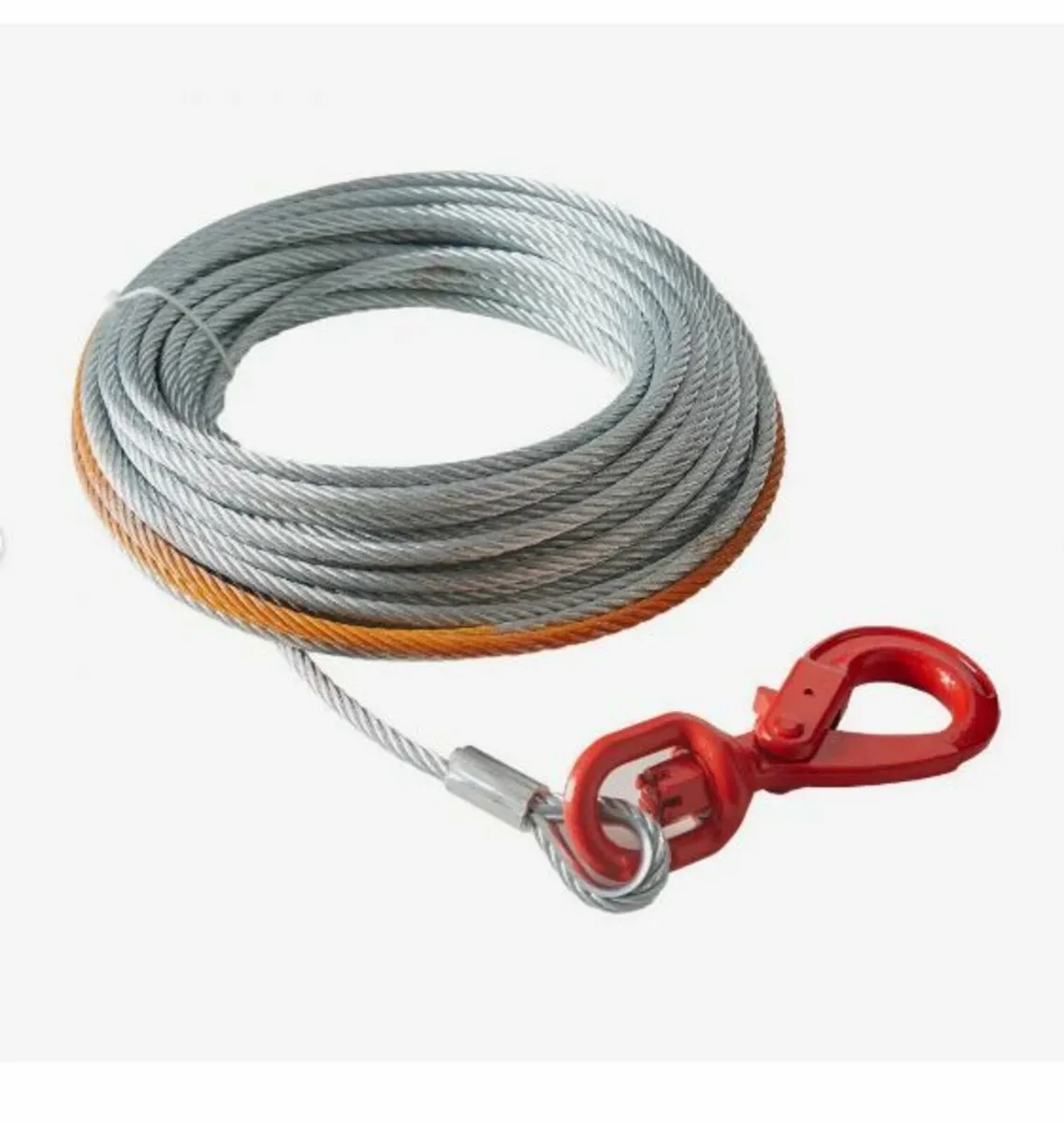Galvanized Steel Winch Cable, 3/8 Inch x 50 Feet - Image 1