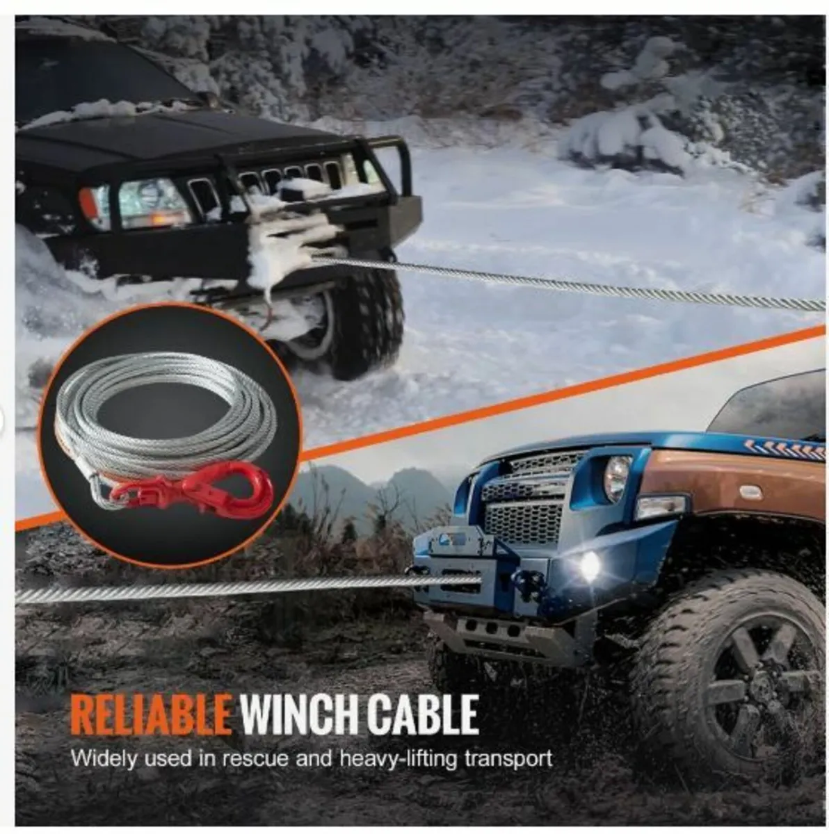 Galvanized Steel Winch Cable, 3/8 Inch x 50 Feet - Image 2