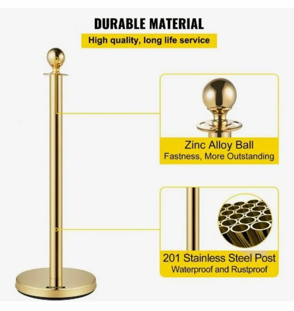 Set of 2 Gold Round Top Queue Control - Image 3