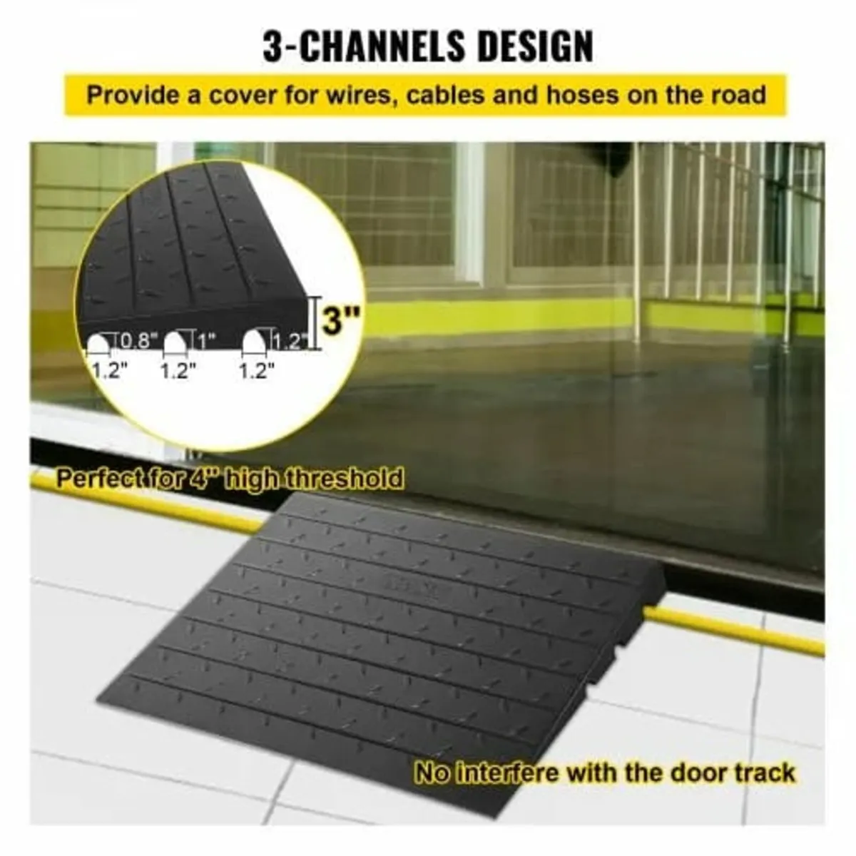 Rubber Threshold Ramp, 3" Rise Threshold Ramp Door - Image 2