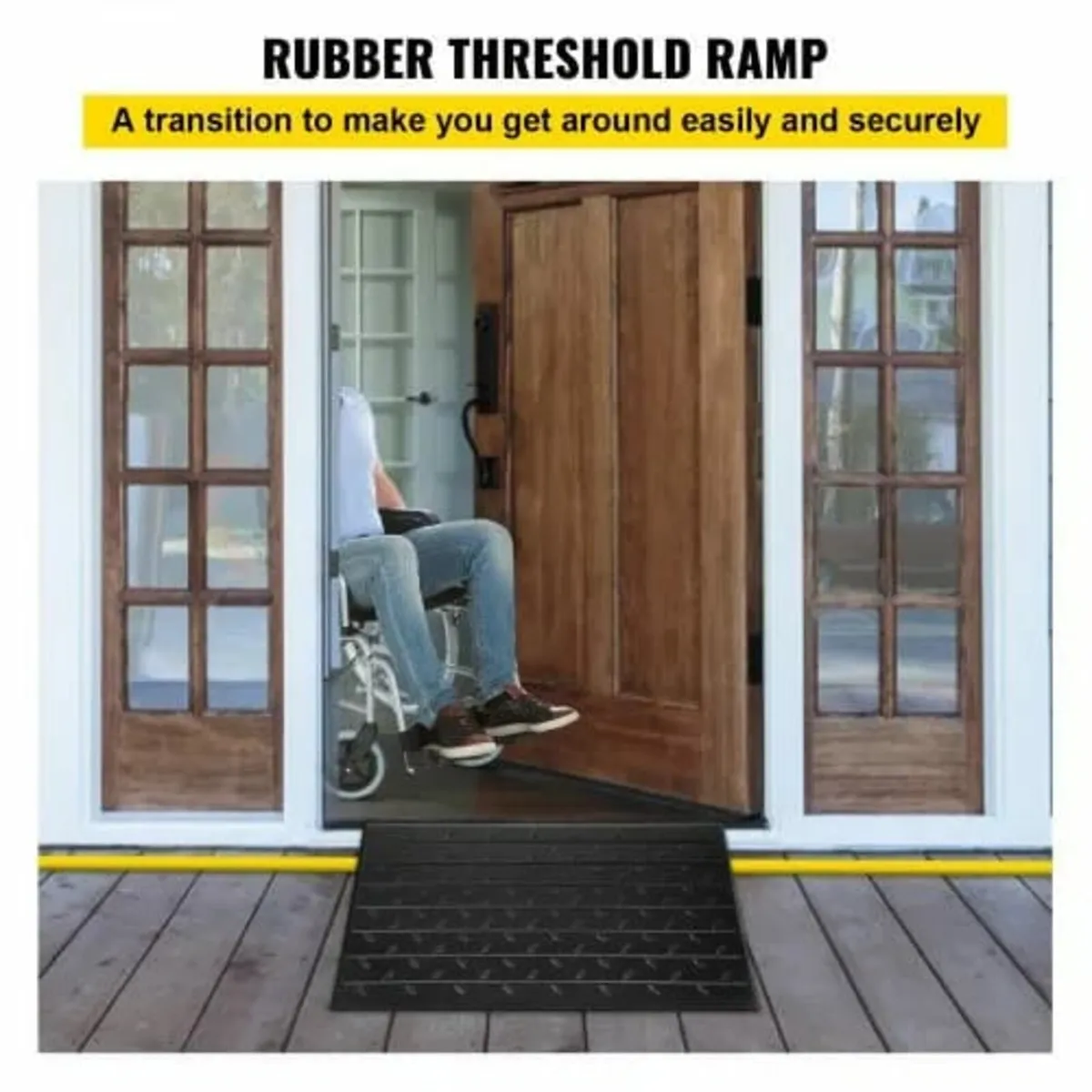 Rubber Threshold Ramp, 6.5 cm Rise Threshold Ramp - Image 3