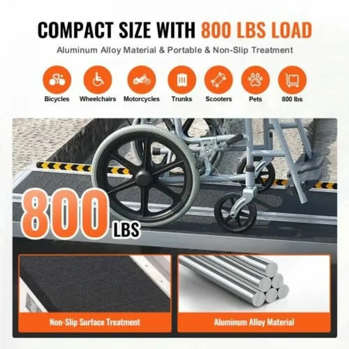 Wheelchair Ramp, 304.8 cm 363 kg Capacity, Non-Sli - Image 3