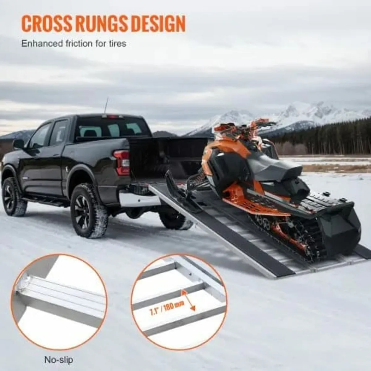 Tri-Fold Loading Ramp, 2160 x 1375 mm, Non-Slip Al - Image 2