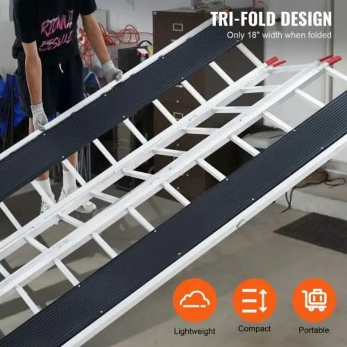 Tri-Fold Loading Ramp, 2160 x 1375 mm, Non-Slip Al - Image 4