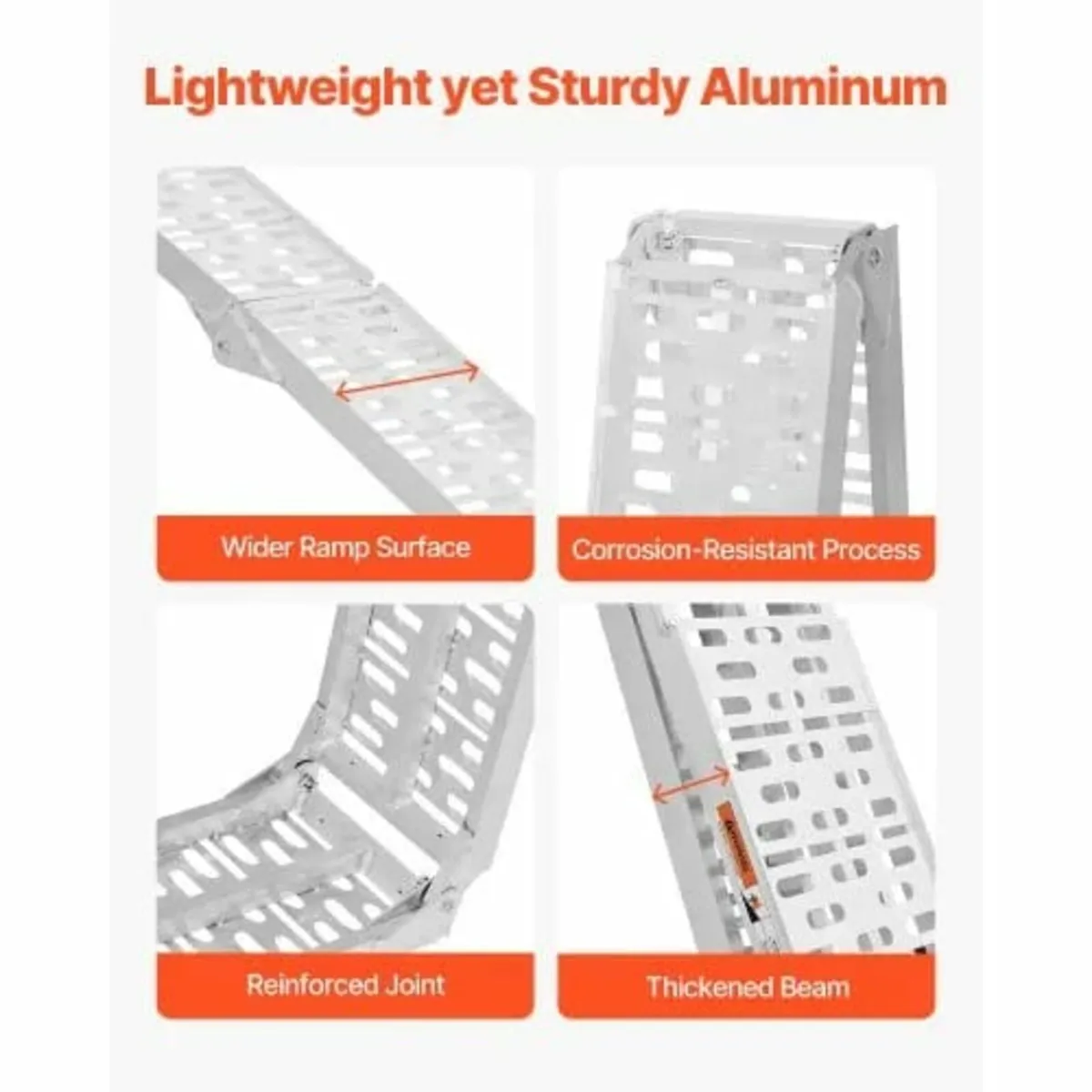 Aluminum Ramps, 1500 lbs, 2Pcs Heavy-duty Ramps wi - Image 2